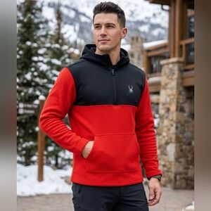 NWT Spyder Fleece Lined Qusrter Zip Hoodie